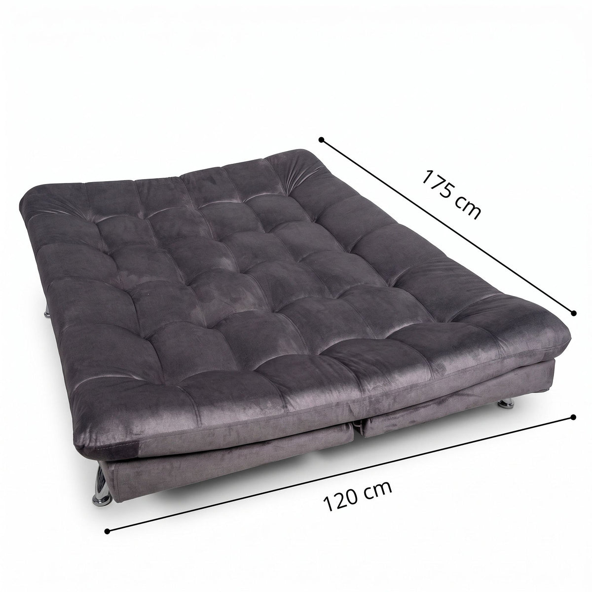 Sala sofá cama gris oscuro 6 puestos reclinable con puff 120x90 cm