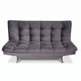 Sala sofá cama gris oscuro 6 puestos reclinable con puff 120x90 cm