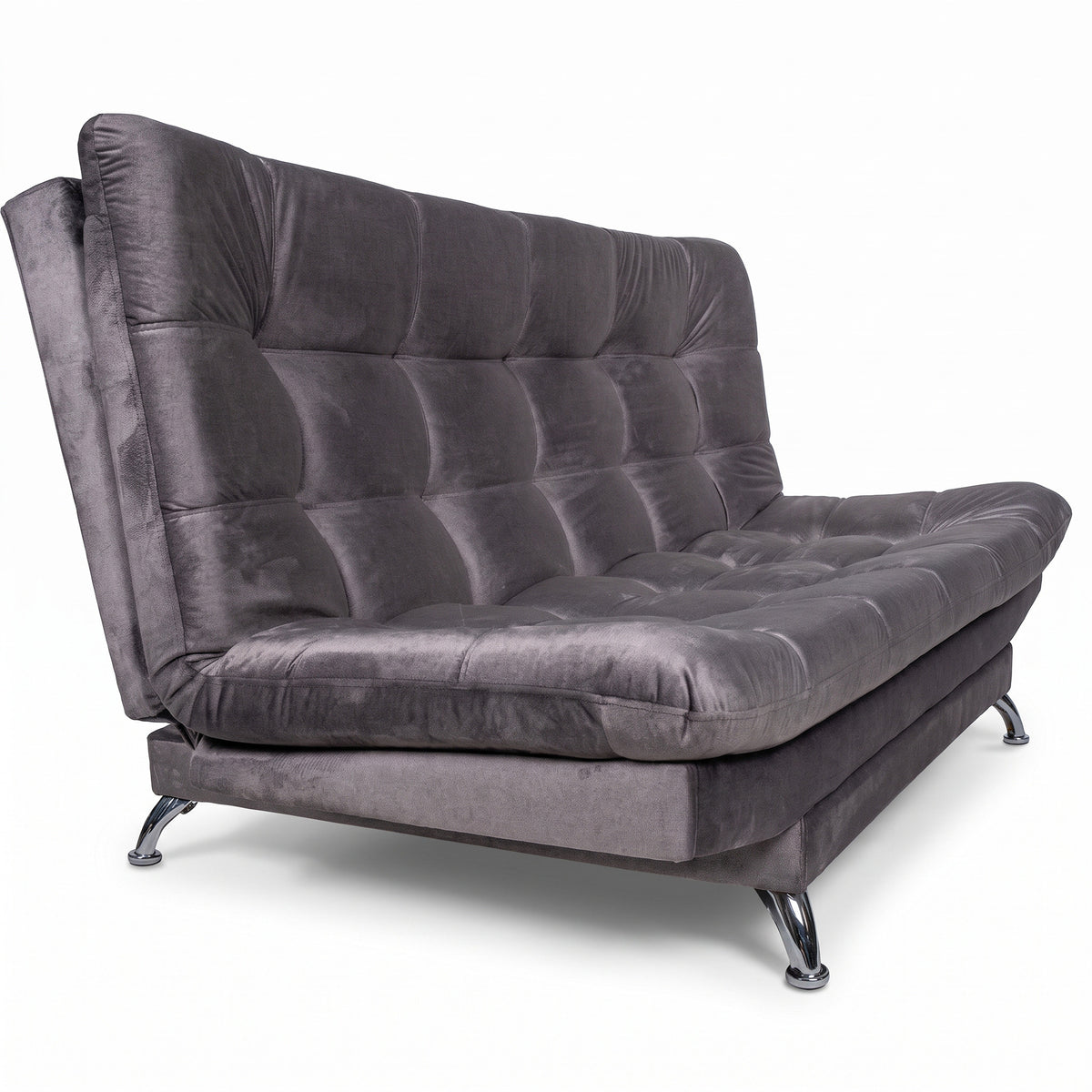 Sala sofá cama gris oscuro 6 puestos reclinable con puff 120x90 cm
