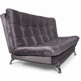 Sala sofá cama gris oscuro 6 puestos reclinable con puff 120x90 cm