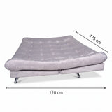 Sala sofá cama semidoble plata 6 puestos reclinable en poliéster 120x90 cm