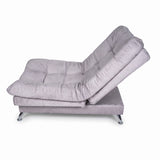 Sala sofá cama semidoble plata 6 puestos reclinable en poliéster 120x90 cm