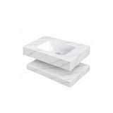 Lavamanos suspendido blanco en piedra sinterizada 80x23 cm con lavamanos integrado