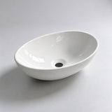 Lavamanos de sobreponer ovalado blanco en cerámica 41x14 cm