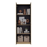 Estantería rectangular home 1 moderna fresno y wengue en MDP 62.8x180.6 cm con 3 entrepaños
