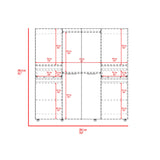 Clóset Berino moderno Positano y blanco 200x200 cm con 6 puertas y 2 cajones