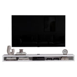 Rack de TV flotante Luft blanco para televisor de hasta 75" pulgadas 180x15 cm