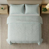 Cubrelecho para Cama doble azul Kyoto 140x190 cm en microfibra con 2 fundas