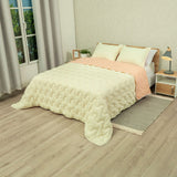 Cubrelecho para cama doble rosado Flora superacolchado en microfibra 140x190 cm