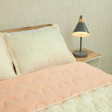 Cubrelecho para cama doble rosado Flora superacolchado en microfibra 140x190 cm