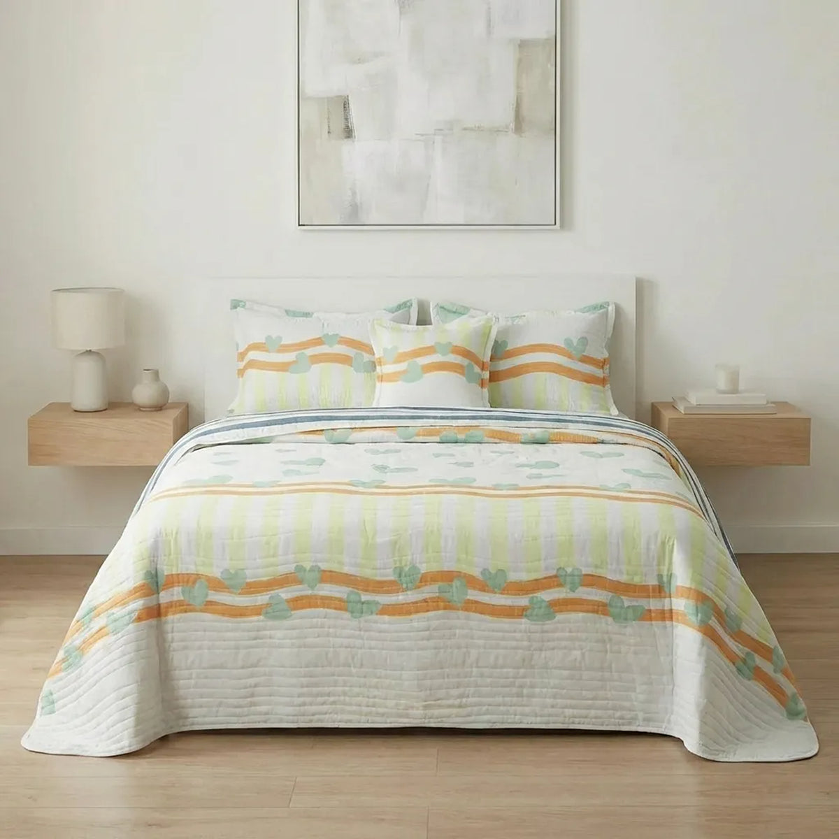 Cubrelecho Entre Dos Amores estampado king 200x200 cm doble faz en microfibra