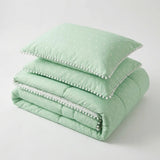 Cubrelecho queen verde Luno 160x190 cm doble faz acolchado