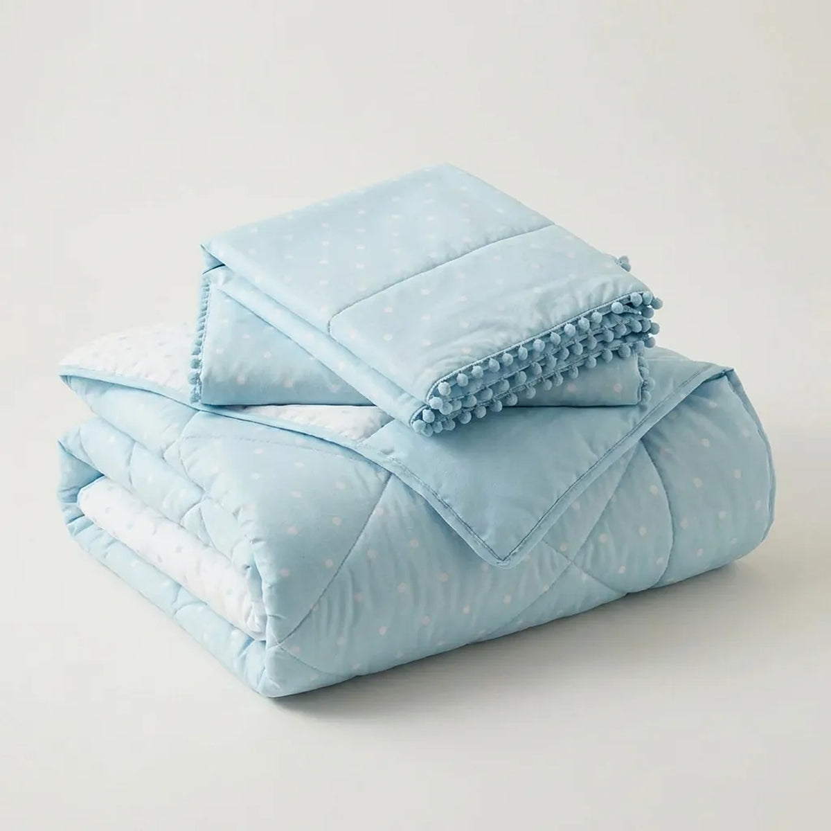 Cubrelecho queen azul Luno doble faz superacolchado 160x190 cm