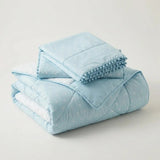 Cubrelecho queen azul Luno doble faz superacolchado 160x190 cm