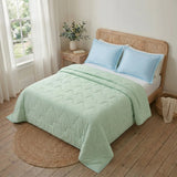 Cubrelecho acolchado queen verde Cotton Sense doble faz 160x190 cm