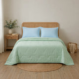 Cubrelecho acolchado queen verde Cotton Sense doble faz 160x190 cm