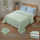 Cubrelecho acolchado king verde Cotton Sense doble faz 200x200 cm en microfibra
