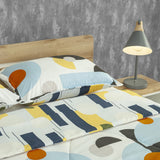 Cubrelecho para cama doble blanco Geo Balance doble faz 140x190 cm 3 piezas