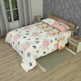 Cubrelecho Punto & Forma para cama doble blanco y naranja doble faz en microfibra 140x190 cm
