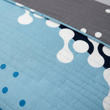 Cubrelecho Espuma Marina para cama doble azul estampado doble faz en microfibra 140x190 cm