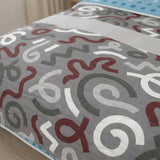 Cubrelecho Espuma Marina para cama doble azul estampado doble faz en microfibra 140x190 cm