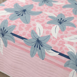 Cubrelecho para cama doble rosado Brisa de Lirio acolchado doble faz 140x190 cm