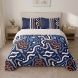 Cubrelecho para cama doble azul oscuro Vanguardia Zafiro en microfibra 140x190 cm termosellado