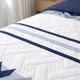 Cubrelecho para cama doble azul oscuro Vanguardia Zafiro en microfibra 140x190 cm termosellado