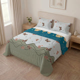 Cubrelecho para cama doble mariposas blanco y gris doble faz en microfibra 140x190 cm