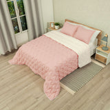 Cubrelecho king rosado Flora superacolchado en microfibra 200x200 cm
