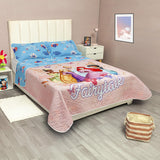 Cubrelecho infantil sencillo rosado Disney Core Princesa doble faz en microfibra 100x190 cm