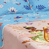 Cubrelecho infantil semidoble rosado Disney Core Princesa doble faz 120x190 cm