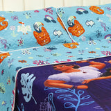 Cubrelecho infantil sencillo azul Disney Core Encanto doble faz 100x190 cm microfibra