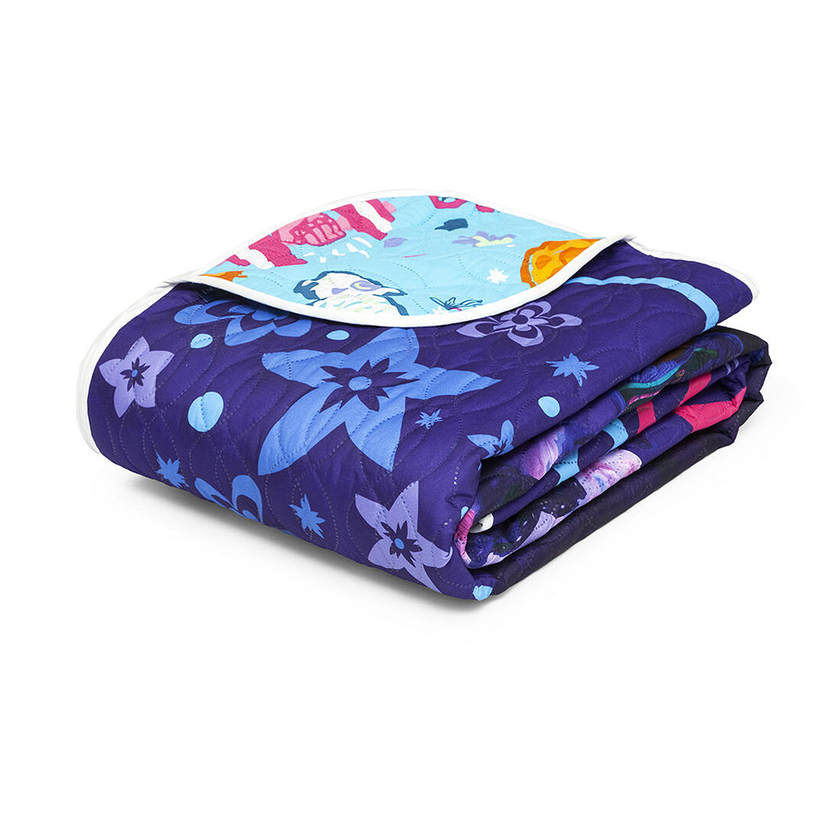 Cubrelecho infantil sencillo azul Disney Core Encanto doble faz 100x190 cm microfibra