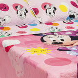 Cubrelecho infantil sencillo rosado Disney Core Minnie jr doble faz 100x190 cm de microfibra
