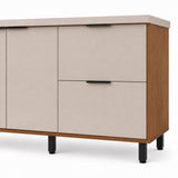 Cocina Malta Natural y Blanco Apagado 120x163.5cm con Cuatro Puertas sin Mesón y Sin Estufa