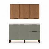 Cocina Sicilia Natural y Olivia 120x163cm con Cuatro Puertas sin Mesón y Sin Estufa