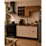 Cocina Bahamas Almendra y Blanco Apagado 180x163.5cm con Cuatro Puertas sin Mesón y Sin Estufa