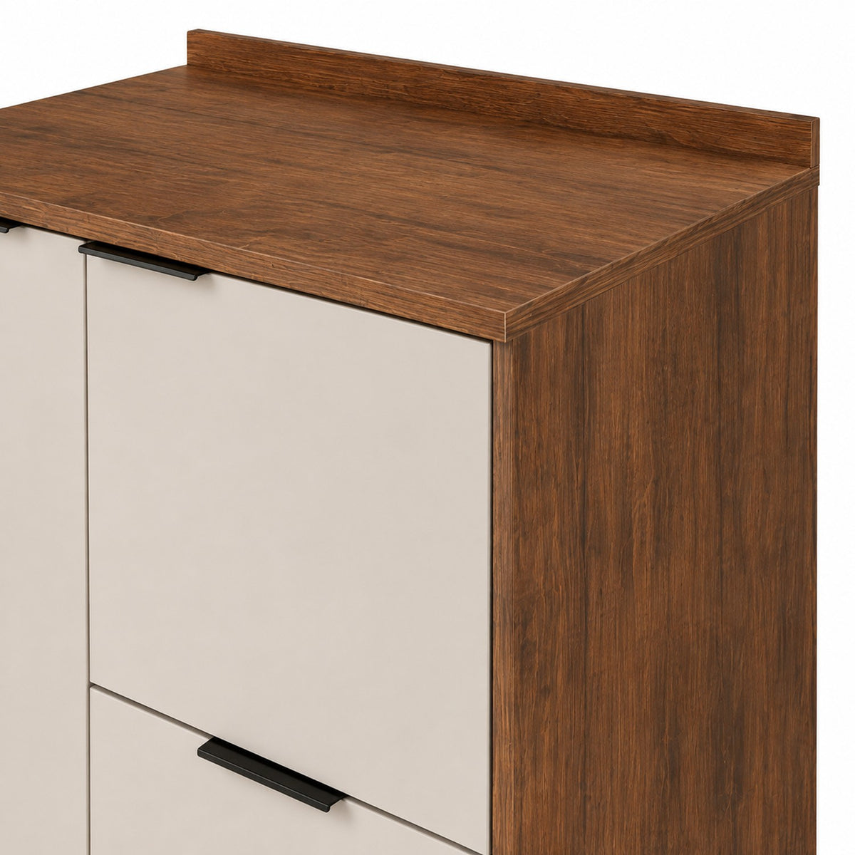 Cocina Tahiti Natural y Blanco Apagado 120x163.5cm con Cuatro Puertas sin Mesón y Sin Estufa