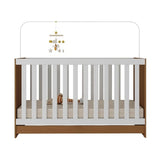 Cuna 3 en 1 Blanco y Café 66x80cm para Colchón Infantil 60 X 130 Cm con Colchón