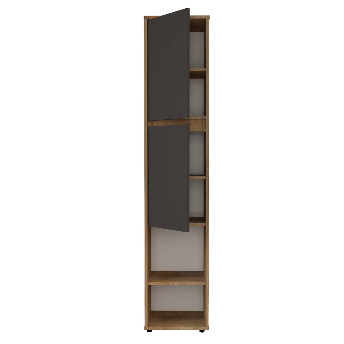 Biblioteca amaretto y plomo en MDF con 2 puertas 33.4x166 cm
