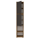 Biblioteca amaretto y plomo en MDF con 2 puertas 33.4x166 cm