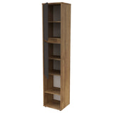 Biblioteca amaretto y plomo en MDF con 2 puertas 33.4x166 cm