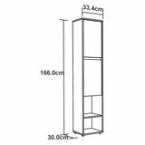 Biblioteca amaretto y plomo en MDF con 2 puertas 33.4x166 cm