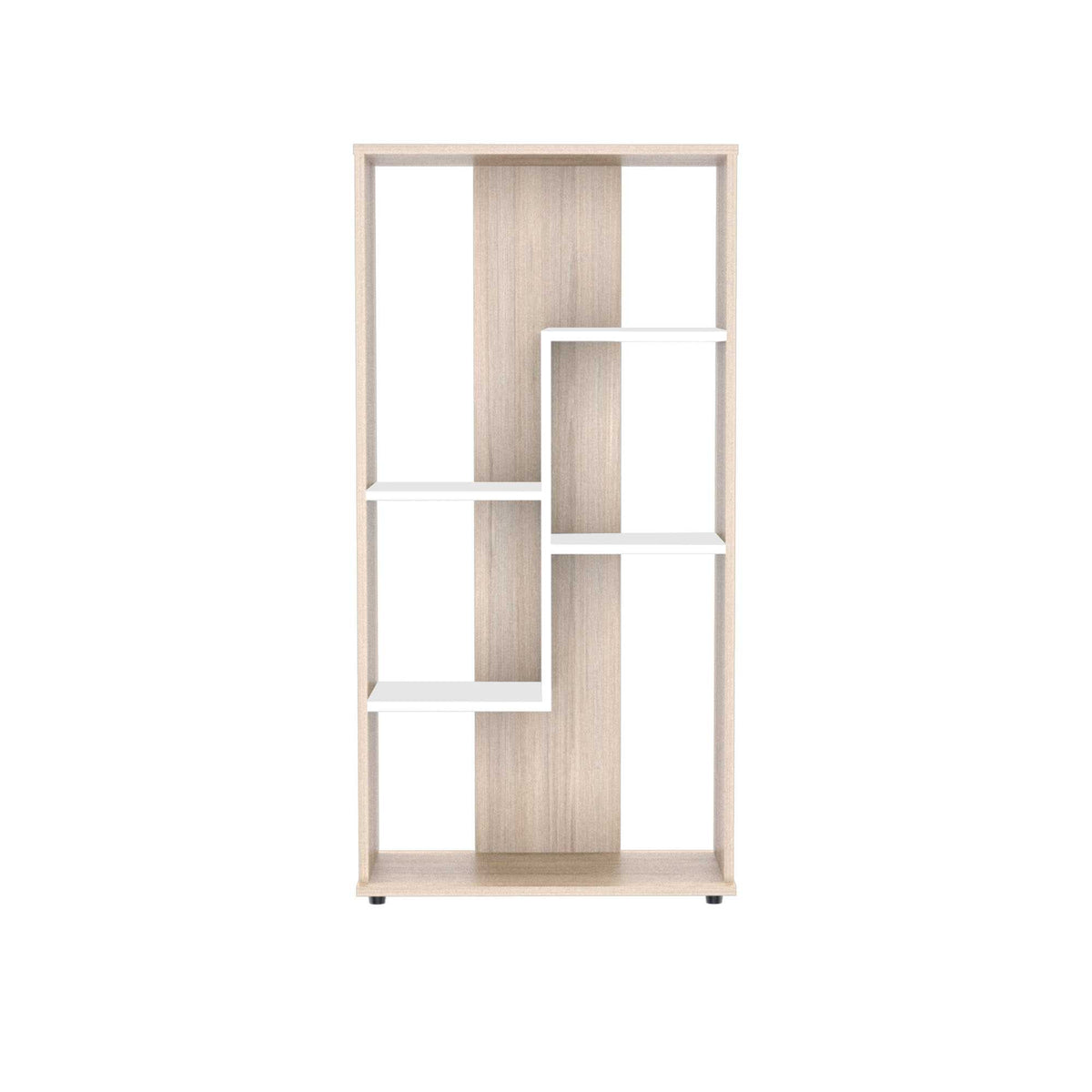 Biblioteca moderna arena y blanco en MDF 60x120 cm con 4 entrepaños