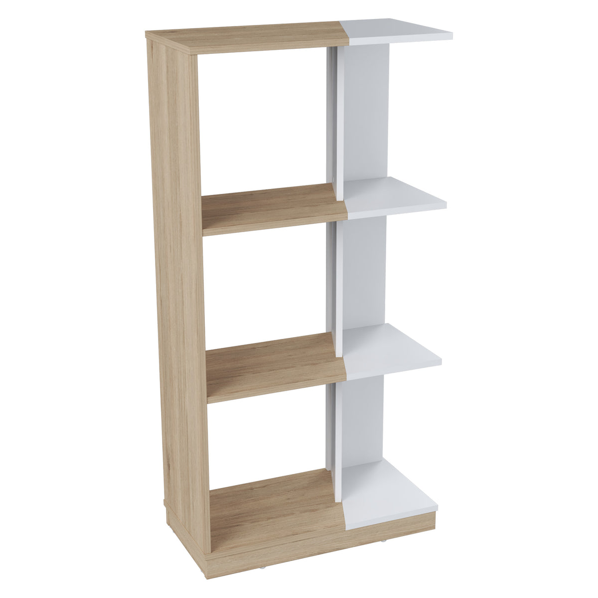 Biblioteca arena y blanco en MDF 60x120 cm con 3 compartimientos