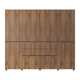 Armario amaretto 230x200 cm en MDF con 4 cajones y zapatero