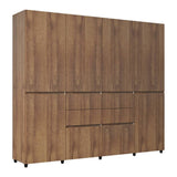 Armario amaretto 230x200 cm en MDF con 4 cajones y zapatero