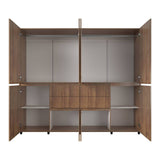 Armario amaretto 230x200 cm en MDF con 4 cajones y zapatero