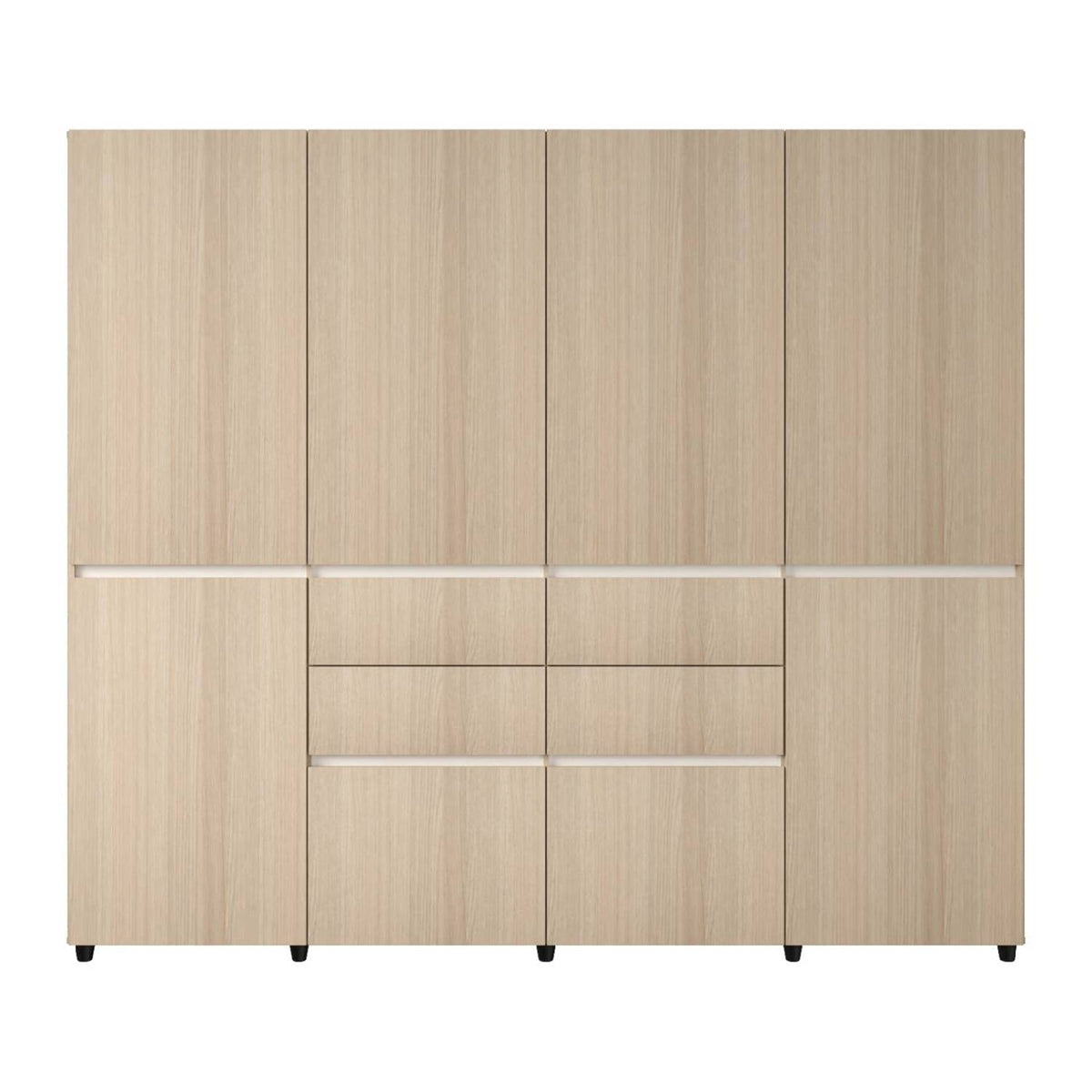 Armario moderno arena en MDF 230x200 cm con 4 cajones